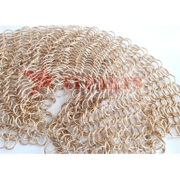 20MM Decorative Metal Ring Mesh Curtain PVD Rose Gold Color