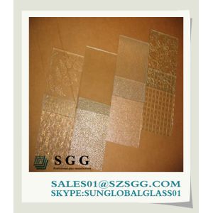 China Flat patterned glass 5mm with 3C/CE/ISO certificate on sale