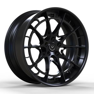 China Custom Matte Black 2 Piece Forged Wheels Multi Spokes Alloy Rims on sale
