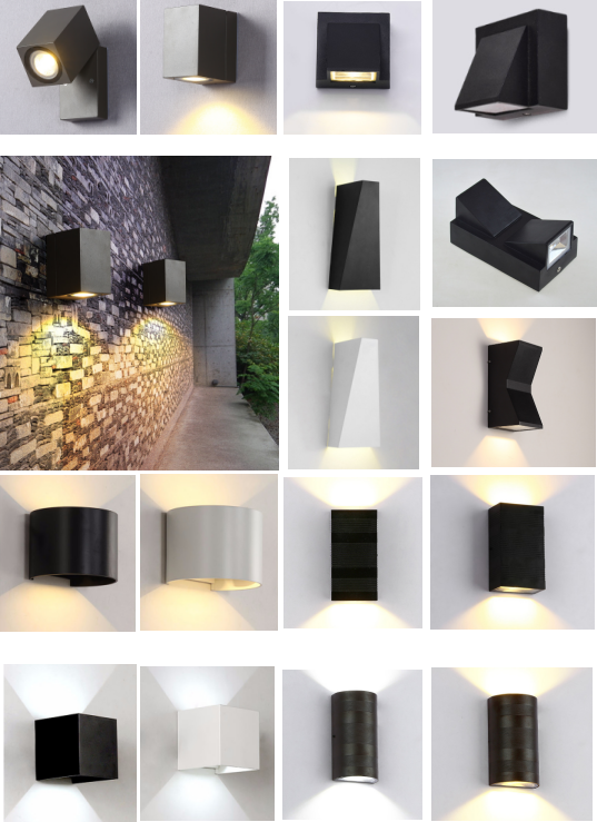 Modern design Black grey color surface mounted 18W aluminum outdoor decorative led wall light