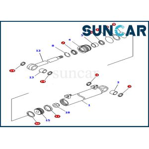 China Lift Cylinder Seal Kit 707-98-34580 Komatsu Replacement Kits For Power Angle Power Tilt Dozer on sale