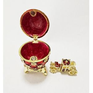 Decorative Earring Ring Trinket Holder Box Hand Painted Faberge Egg Style Hinged