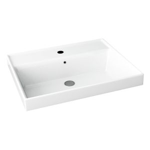 Countertop Basin Ceramic White Glazed Rectangular Wash Basins Bathroom Hotel