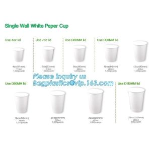 Biodegradable Coffee Paper Cup With Lid Custom Printed, 3oz 5oz 6oz 8oz Ice