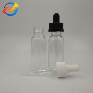 15ml Customized Logo Plastic Dropper Bottles Smooth Surface Transparent Black