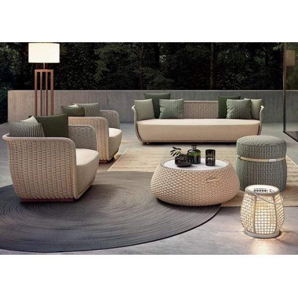 Three seater Rope Sofa Set Weather Resistant Durable For Gardens Courtyards