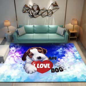 Cartoon pattern PVC backing office and household polyester fiber rugs living
