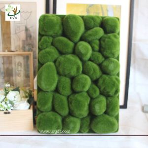UVG factory direct sale decorative flocking foam artificial moss in green for