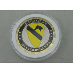 Personalized 1ST Cavalry Division Coin , Two Tone Plating Die Stamped And 2.0