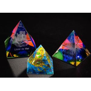 3D Engraved Crystal Trophy Cup Colorful Glass Awards As Competition Souvenirs