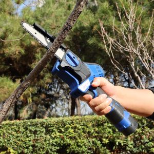 China 6 Inch Lithium Mini Chainsaw With Oil Pump Ultra Light Cordless Electric Chainsaw For Household Cutting on sale