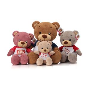 Cheap New designed soft stuffed plush animal bear with T-shirt for sale