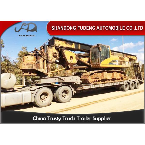 Quality 60-80 Ton Low Bed Semi Trailer Manually Operated Ladder FUWA Brand Axle wholesale