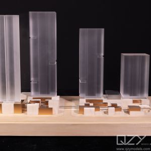 1:400 Scale Architectural Model in Acrylic Plexiglass with Conceptual Minimalism