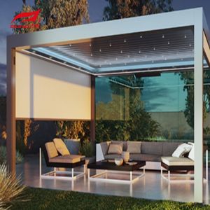 Aluminum Rainproof Motorized Louvered Pergola With Adjustable Roof 12 X 10 X 13
