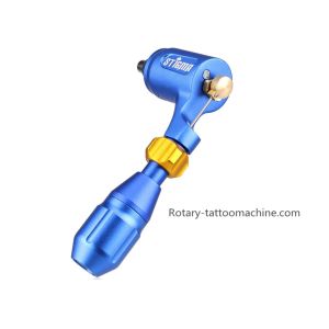 Blue Color Rotary Tattoo Machine With Grip And Needle Cartridge For Liner Shader