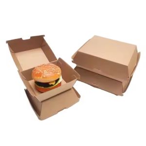 Wholesale Customized Takeaway Burger Boxes Eco-friendly And Recyclable Kraft