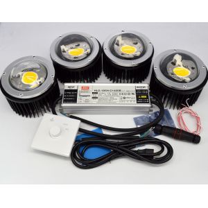 Cheap 200W CXB3590 DIY COB LED Growing Lights with Reflecter Solution For 3500k Warm White Greenhouse Grow Lights for sale