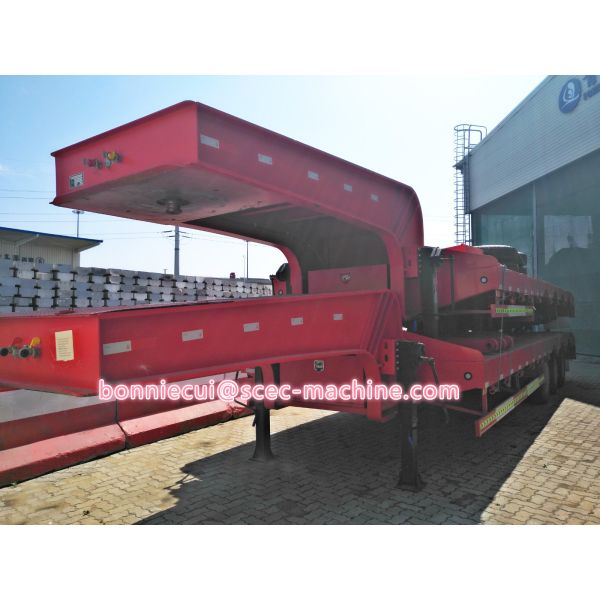Special Design Heavy Duty Semi Trailers Low Bed Tare For Transporting Machine