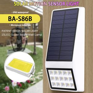 Solar Powered LED Wall Lamp Solar Microwave Radar Sensing With Waterproof