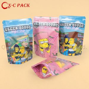 3 Side Seal Flat Zipper Stand Up Pouches For Snacks And Coffee With Window Up To