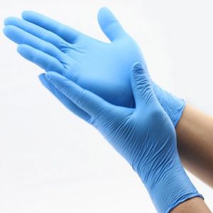 Natural Latex Disposable Medical Gloves Good Isolation Beaded Cuff