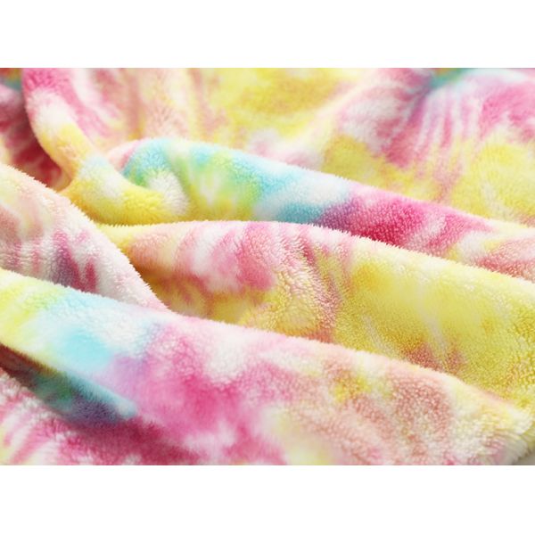 Tie Dyed Rainbow Garment Soft Sherpa Fabric 240gsm 150D