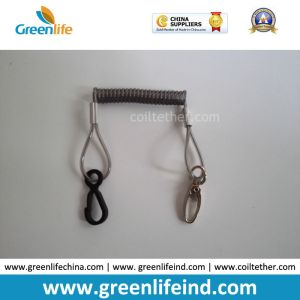 China Smart Wire Coiled Tool Lanyard 40mm Unstretched Length w/Plastic/Metal Hook According to Custom Request on sale
