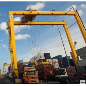 Double Girder Rubber Tired Gantry Crane 20t~50t Span 5~10m Container Lifting