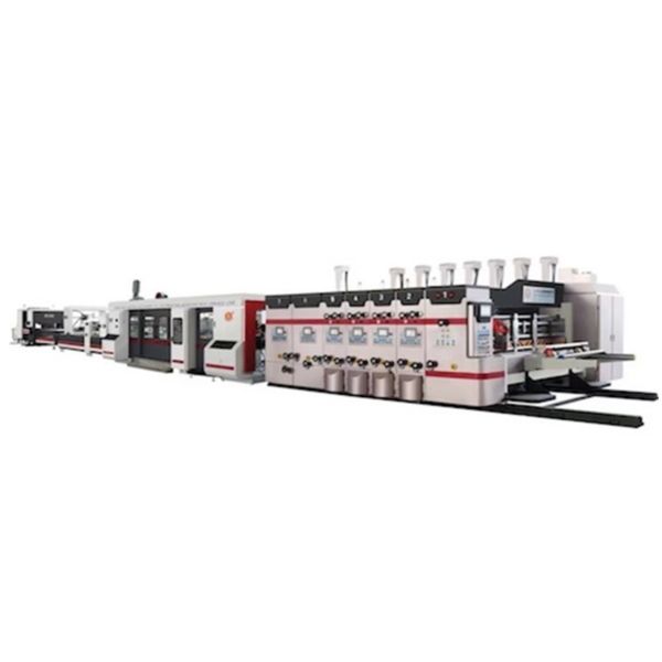 350mm Carton Forming Machine Flexo Folder Gluer 2 Color Printing Slotting Die
