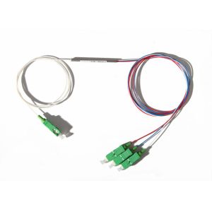 SC / APC 0.9 mm Multimode Fiber Splitter 1 x 3 Port Low Excess Loss , REACH