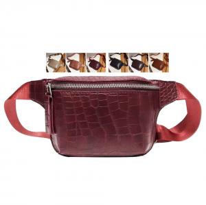 China Classical Crocodile Parrent Waist Packs Fashion Leather Italian Alligator Sheepskin Bum Bag Women Fashion Waist Bag on sale