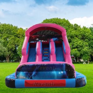 2024 Inflatable Pink Commercial Bounce House with Custom Logo Printed Water