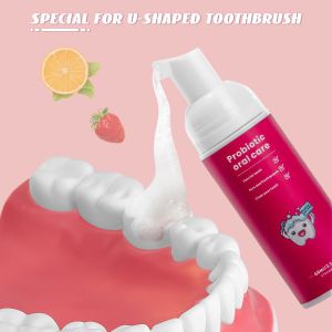 Fluoride Free Foam Toothpaste Cleans Kids' Teeth With Strawberry Flavor 2 Pack