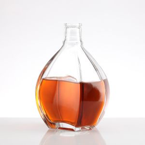 Custom Make 700ml Clear Empty Brandy Glass Bottles with Aluminum Plastic PP