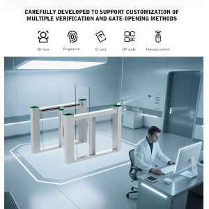 HCW Automatic Turnstile Gate with 30-40 Passages/Minute Throughput 10mm