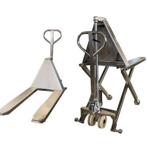 Stainless Scissor Pallet Truck Manual 2200lbs Lifting Height 800mm