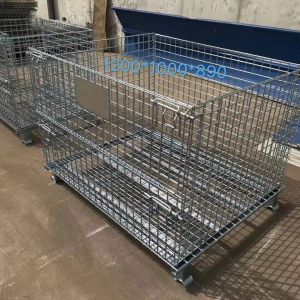 B42 Storage Cage For Logistics Warehousing ASRS Foldable Wire Mesh Container