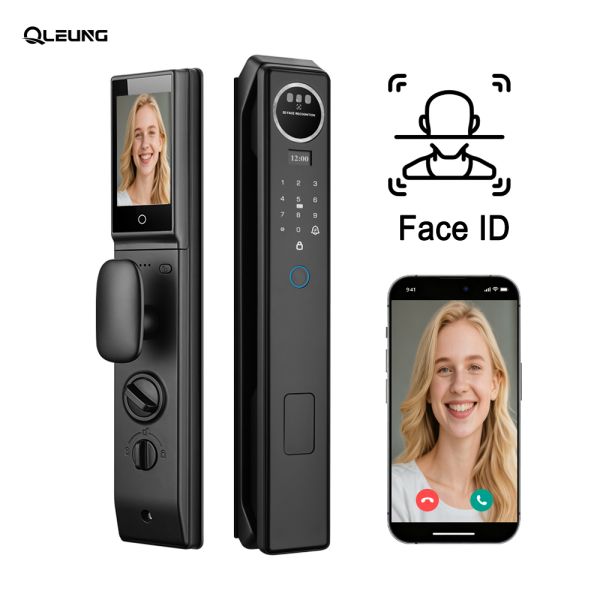 QLEUNG S959MAX Smart Door Lock with 3D Face Recognition Tuya Video Calling and 7