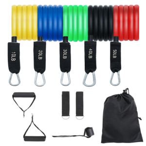 Muscle Training TPE Pull Up Resistance Bands 1.2m 11 Pcs Set