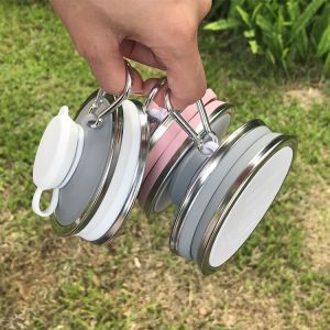 OEM Folding Silicone Collapsible Water Bottles Customized 500ml