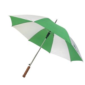 Semi Automatic Straight Pongee Wooden Handle Umbrella 23''*8K