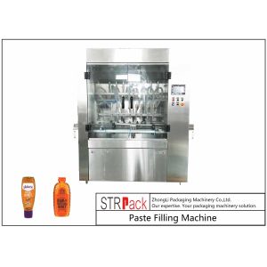 PLC Control 8 Nozzles Paste Filling Machine , 400G Glass Jam Jar Filling Machine