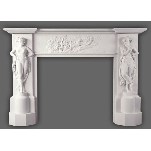 Quality New Design Natural Stone Yellow Fireplace Mantel wholesale