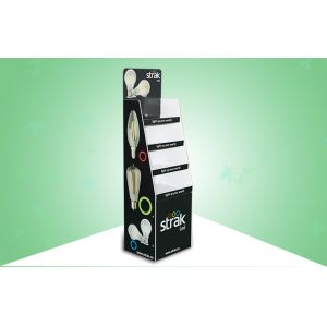 Black Four Shelf Durable Point Of Sale Cardboard Displays Glossy Finish