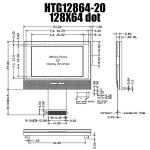 MCU Graphical COG LCD Module 128X64 ST7565R FSTN Display HTG12864-20