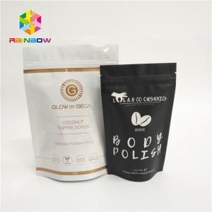 China palstic zipper laminated coffee bags plain white stand up pouch with k tear notches packaging for 500g 1kg 3kg on sale