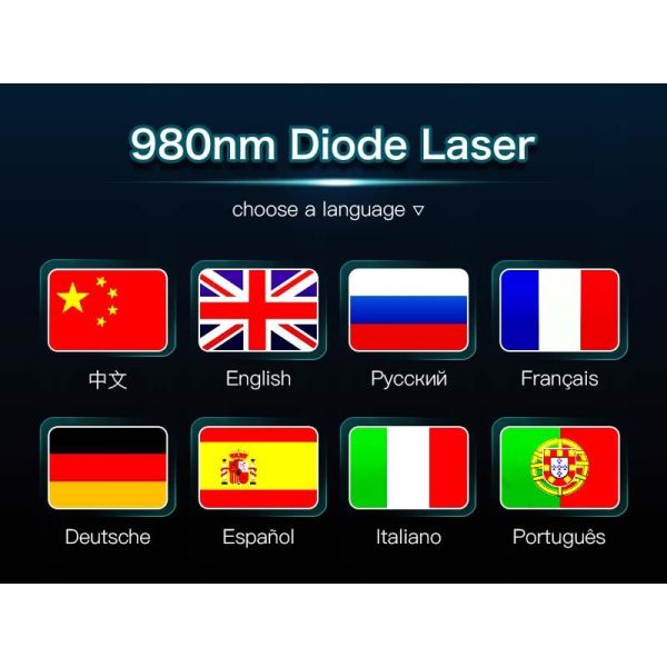 60W Vascular Veins Removal 980 Diode Laser With Multi Spots Laser Fiber