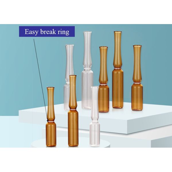1ml 2ml 5ml 10ml YBB USP empty borosilicate glass ampoules for injection Transparent Amber Glass Ampoule for Pharmac