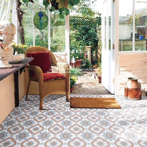 Blue 20x20cm Ceramic Rustic Tile for Kitchen & Bathroom Walls